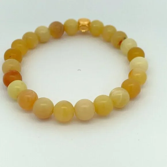 24K Gold Money Bag Lucky Charm Bracelet Gemstones Natural Yellow Opal Multicolor - Picture 3 of 8